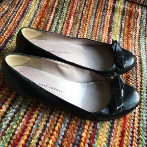 Marc by Marc Jacobs black leather flats bow 38 7.5